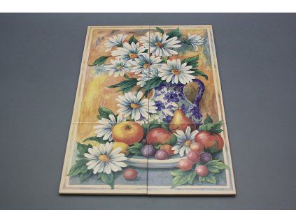 Obklad 30x45cm Blue Gingham Flowers LBM č. 1