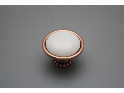 Rustikální úchytka Bohemia 40mm BÍLÁ CU č. 1
