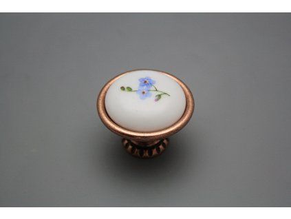 Rustikální úchytka Bohemia 40mm Pomněnky Házenky CU č. 1