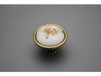 Rustikální úchytka Bohemia 40mm Čajové růžičky č. 1