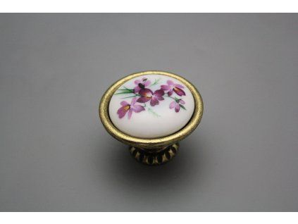 Rustikální úchytka Bohemia 40mm Viola s mašlí č. 1