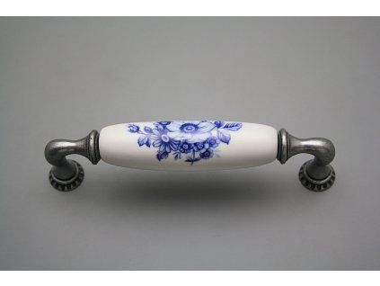 Rustikální úchytka Bohemia 128mm Blue Floral FV č. 1