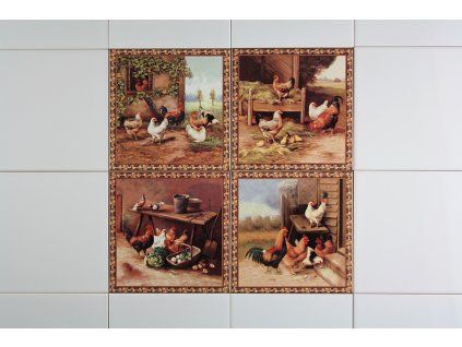 Sada obkladů 15x15cm 4dílná Chicken Farm WL č. 1