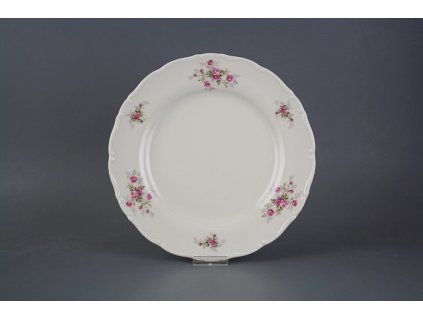Talíř mělký 25cm Ofélie IVORY Růžičky růžové S/M ABB č. 1