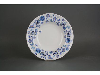 Talíř hluboký 23cm Ofélie Blue Bird Garden č. 1