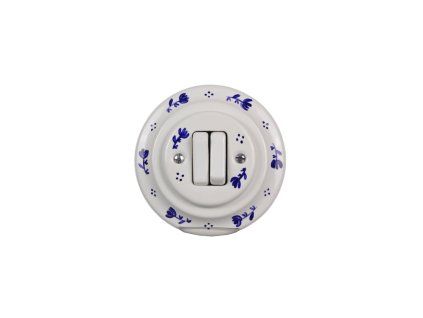 Porcelánový kolébkový vypínač č. 5 (6+6) kompletní dec01.01MM BBB