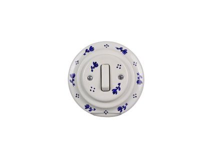 Porcelánový kolébkový vypínač jeden čudlík dec.01.01MM BBB